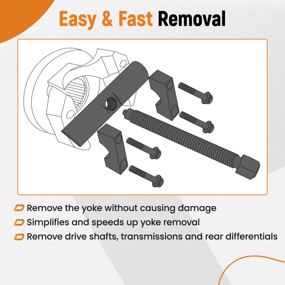 Heavy-Duty Yoke Puller Semi Truck Yoke Remover Tool Kit for Class 6-8 trucks