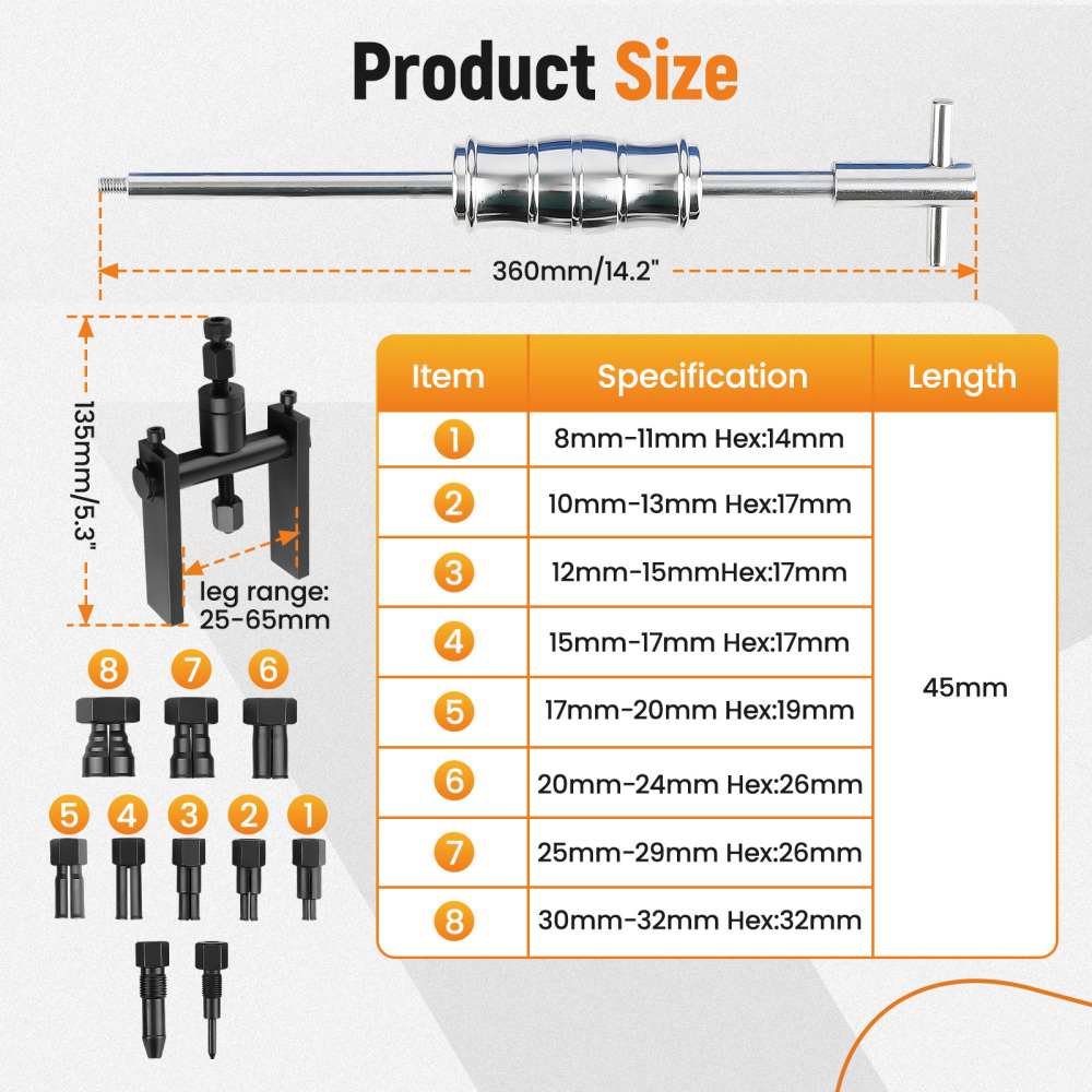 12pcs Motorcycle Blind Inner Bearing Puller Tool Inner Bearing Removal Tool