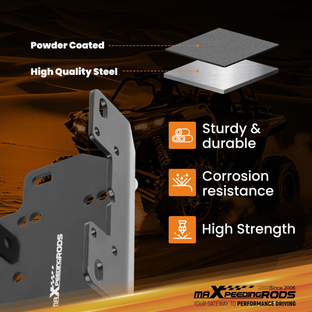 ATV Winch Mounting Mount Bracket Plate Kit For 16-24 compatible for Yamaha Grizzly / Kodiak 700