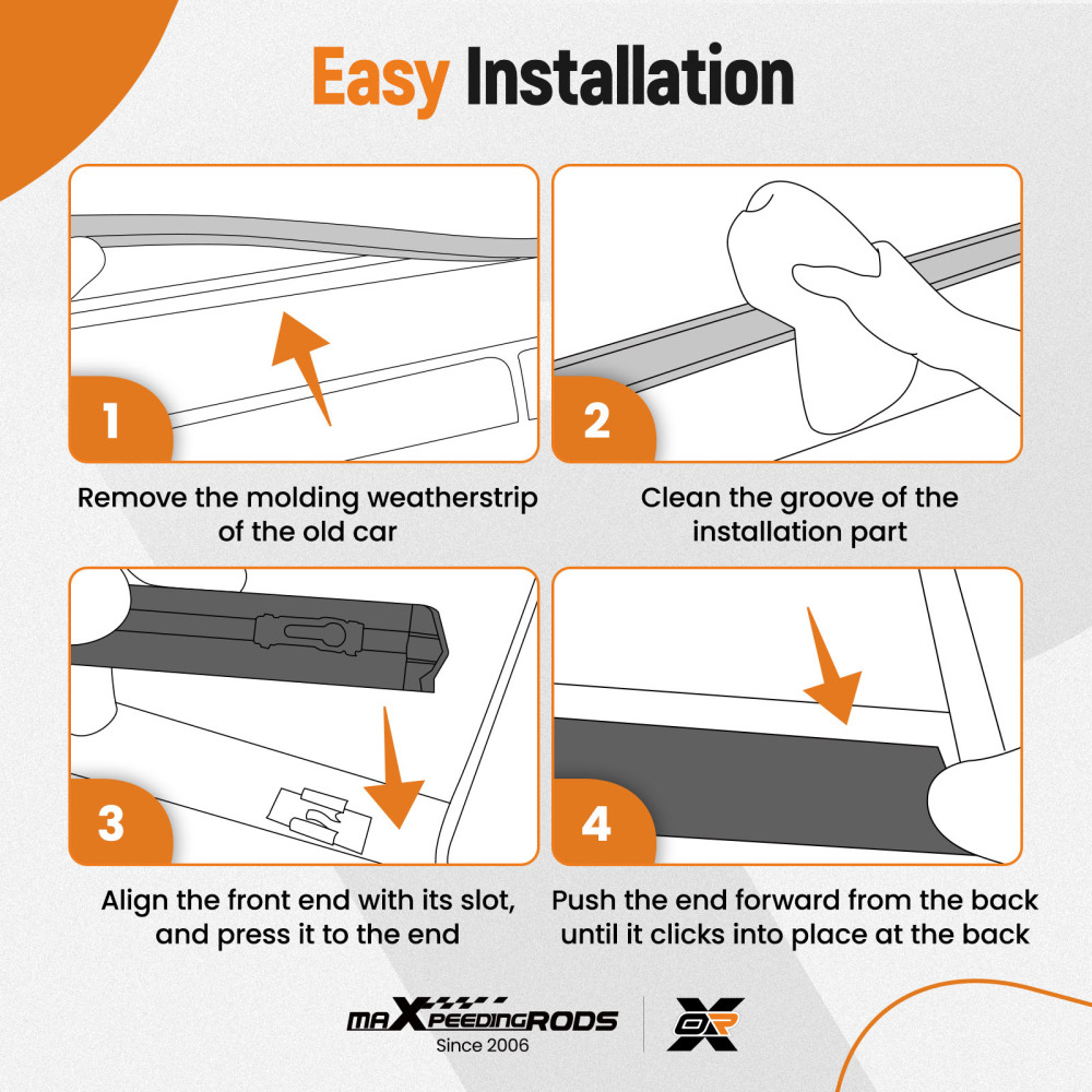 LR Roof Trim Molding Sealing Strip Set compatible for Toyota Camry 2012-2017 75556-06080