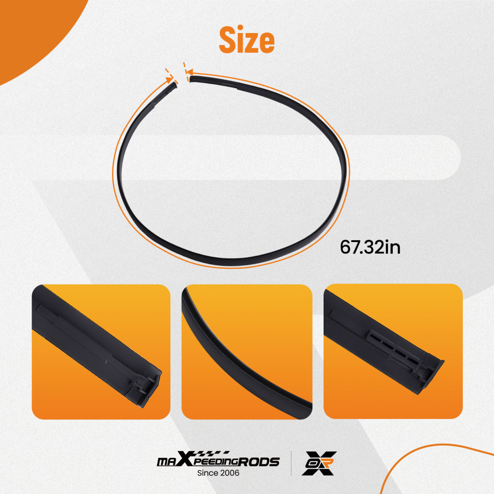 LR Roof Molding Trim Set compatible for Toyota Prius C 2012-2019 75552-52190 75551-52210