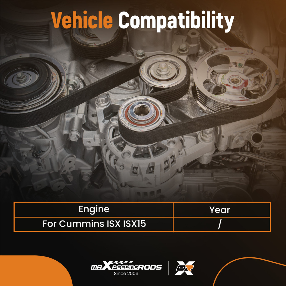 Belt Tensioner Pulley compatible for Cummins ISX ISX15 2891940 3104149 3682255 3682683