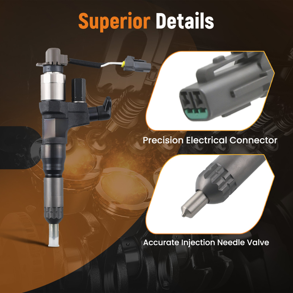 6X Diesel Fuel Injector compatible for Hino J08E SK350-8 SK200-8 SK210-8 SK250-8 SK330-8