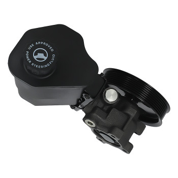 Power Steering Pump w/ ReservoirPulley compatible for Dodge Ram 1500 3.7L 2002 2003-2007