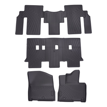 3 Row Floor Mats Liner compatible for Kia Carnival MPV 8 Seats Models 2022-2024 All Weather
