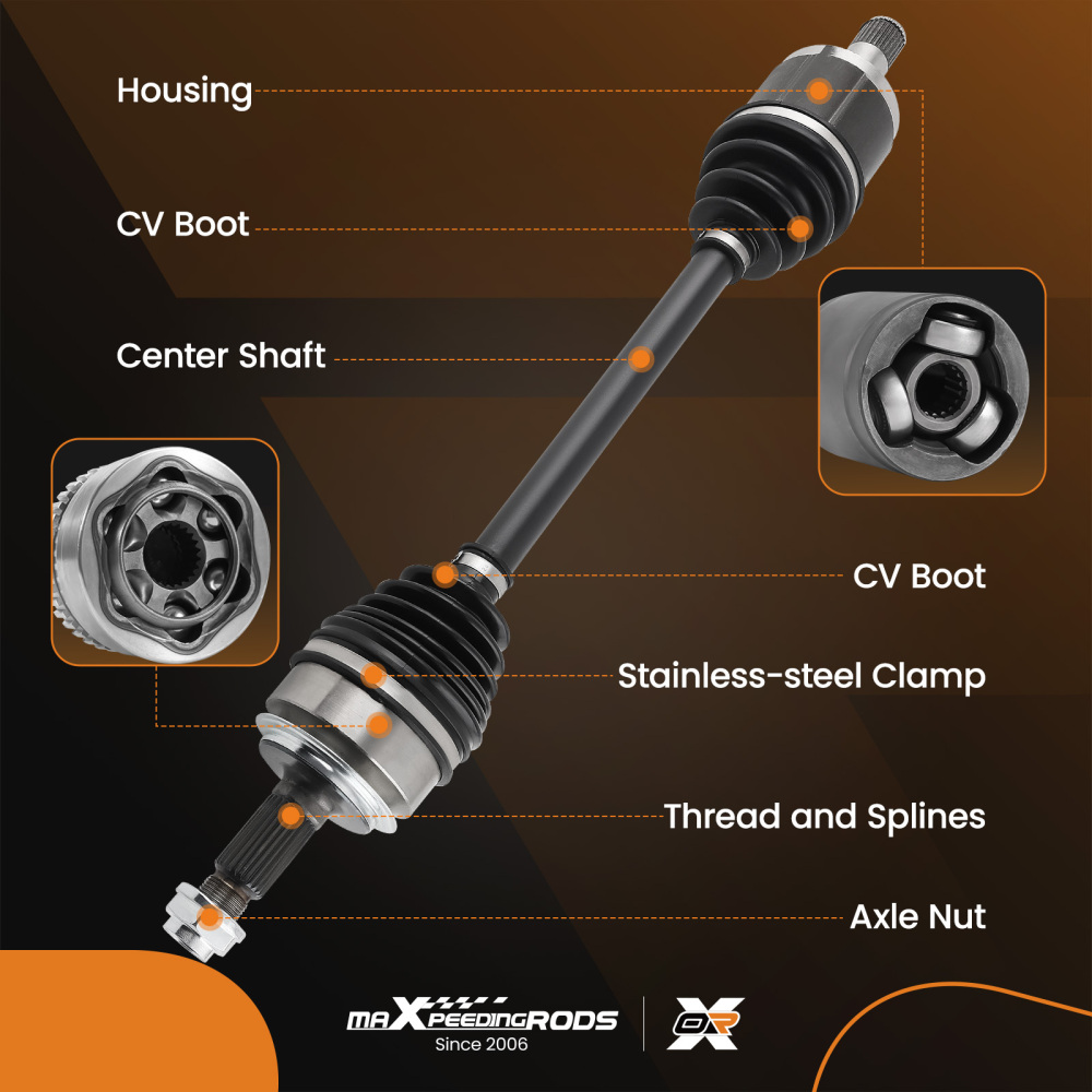Front CV Axle Shaft Joint+Bearings For Accord LX EX 2.4L 2003-2007