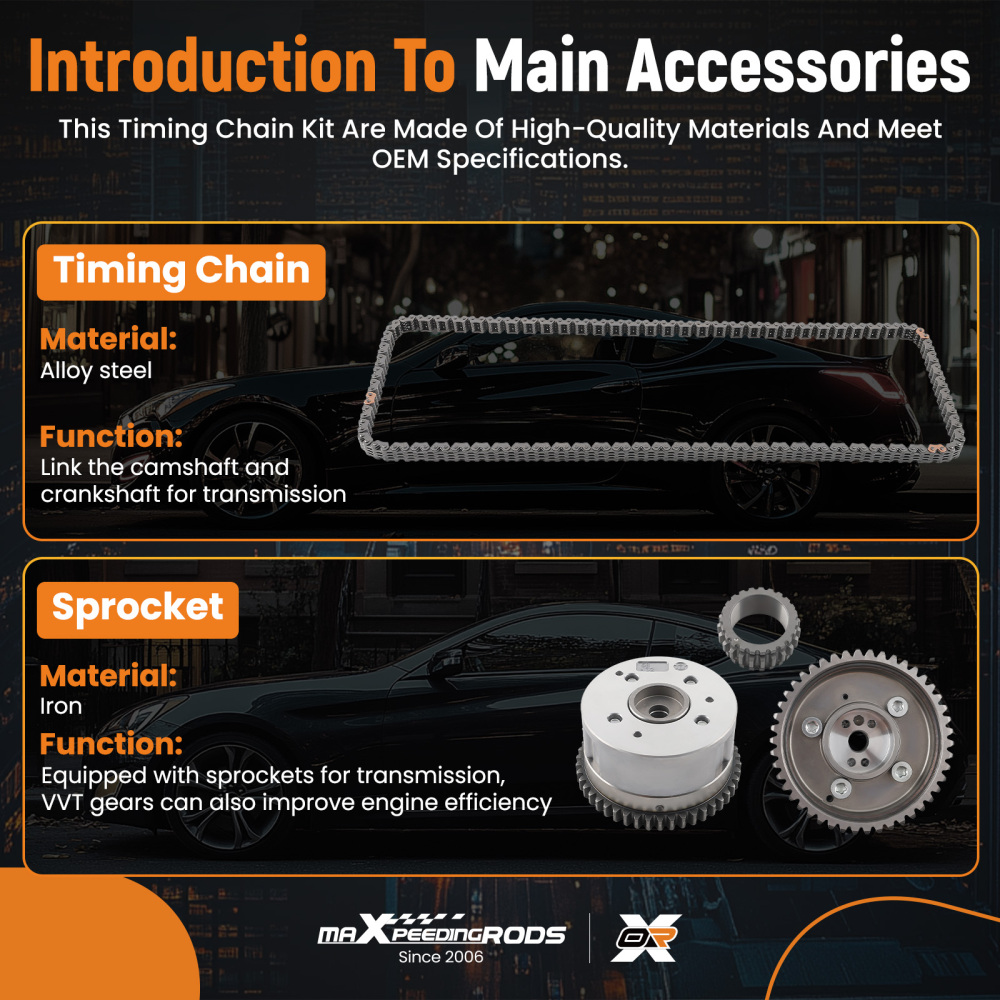 Set catena di comando con mozzo VVT compatibile per HYUNDAI i30 compatibile per KIA Ceed 1,4 1,6i 244202B000