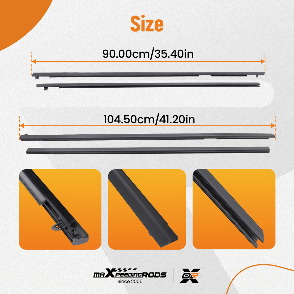 92277518 4×Door Window Reveal Molding Weatherstrip For 08-09 compatible for Pontiac G8 GT GXP