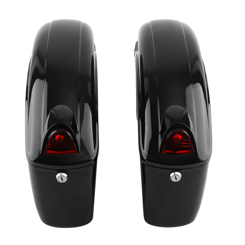 Black Hard Saddle Bags Trunk Luggage compatible for Harley Honda Yamaha 48*30*16cm