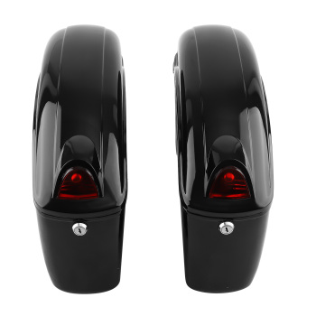 Black Hard Saddle Bags Trunk Luggage compatible for Harley Honda Yamaha 48*30*16cm