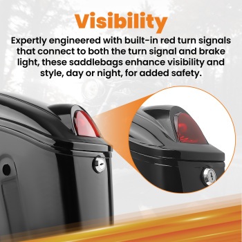 Black Hard Saddle Bags Trunk Luggage compatible for Harley Honda Yamaha 48*30*16cm