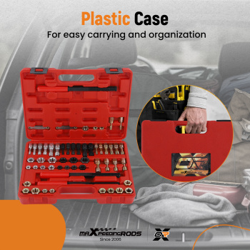 56x Thread Restorer Kit, Rethread Repair Tool UNC UNFMetricThread Chaser Set