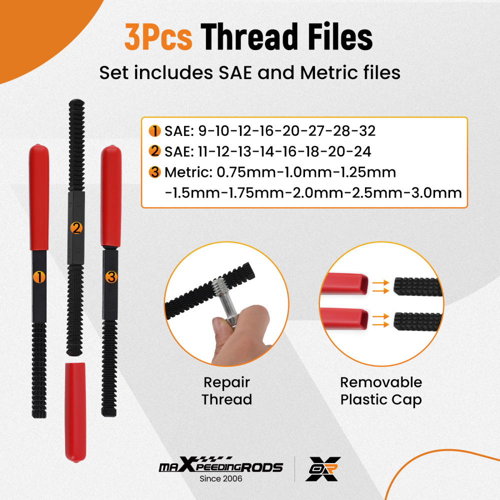 56x Thread Restorer Kit, Rethread Repair Tool UNC UNFMetricThread Chaser Set