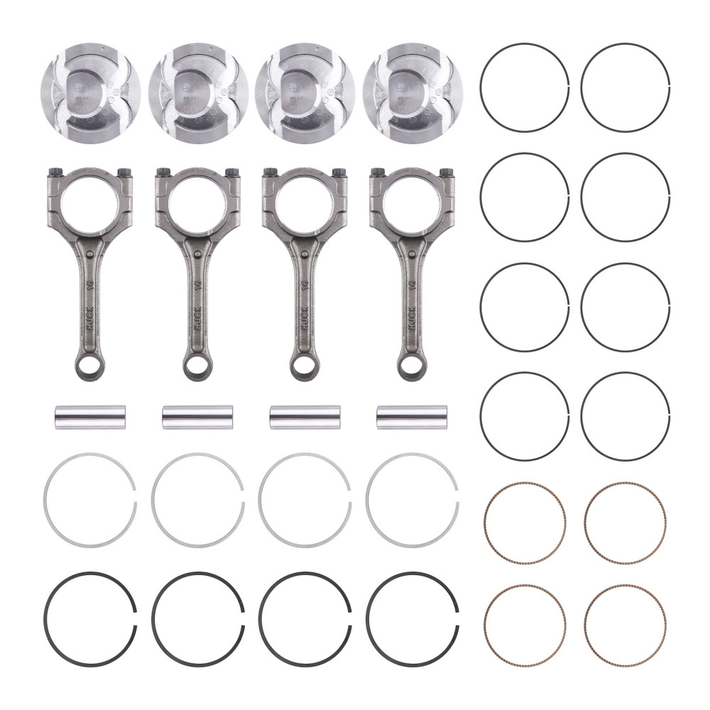 4 Pcs Connecting Rod Piston For 2012-2015 2016 compatible for Hyundai Accent compatible for Kia Rio 1.6L DOHC