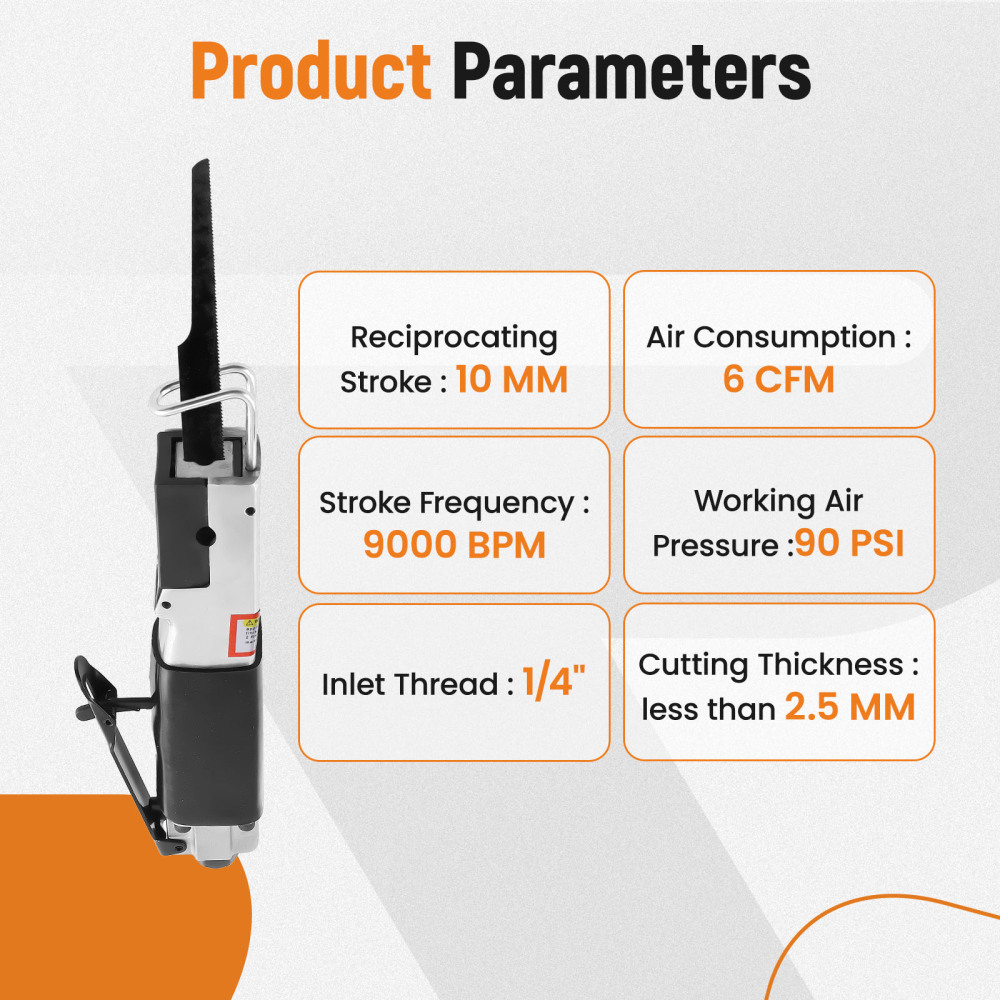 Air Reciprocating Saw Pneumatic Air Cutoff Repair Tool with 6x 24T32T Blades