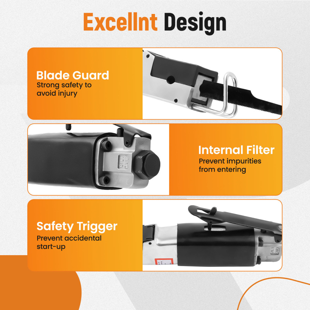 Air Reciprocating Saw Pneumatic Air Cutoff Repair Tool with 6x 24T32T Blades