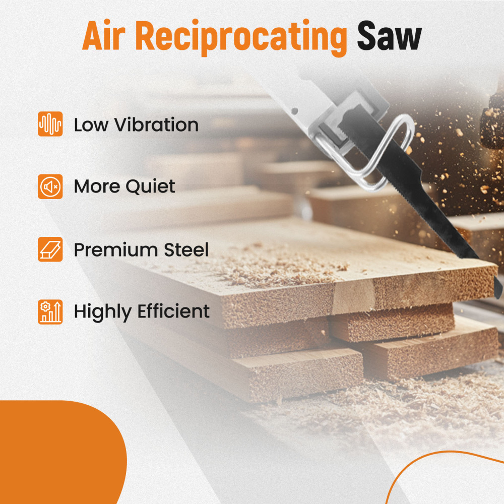 Air Reciprocating Saw Pneumatic Air Cutoff Repair Tool with 6x 24T32T Blades