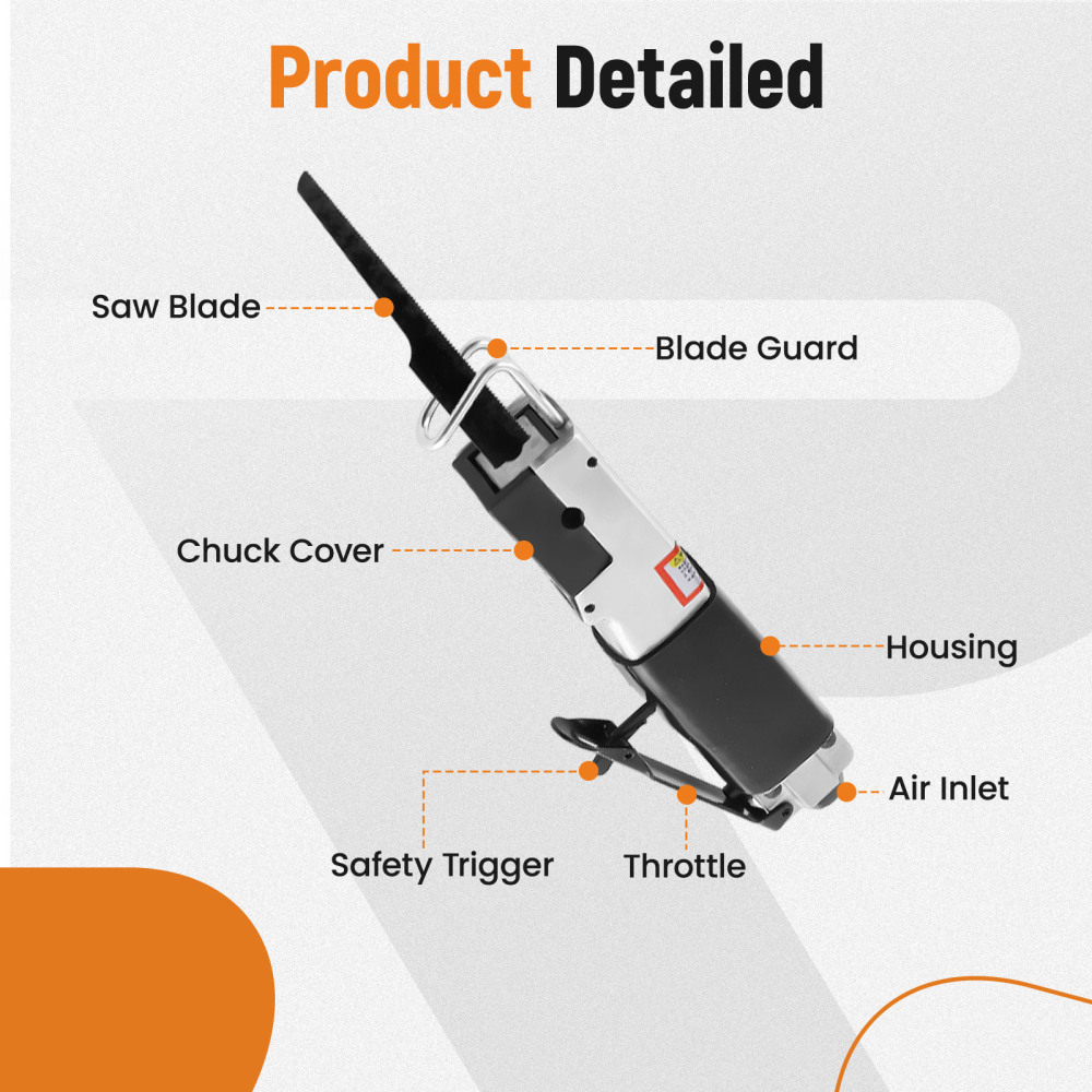 Air Reciprocating Saw Pneumatic Air Cutoff Repair Tool with 6x 24T32T Blades