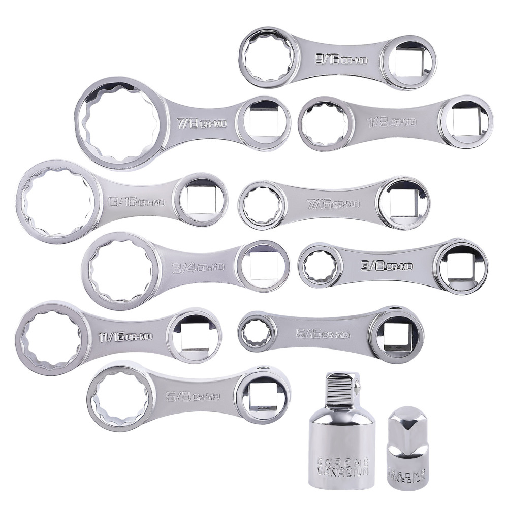 12PCS Torque Adapter Set SAE, 5/16, 3/8, 7/16, 1/2, 9/16, 5/8, 11/16