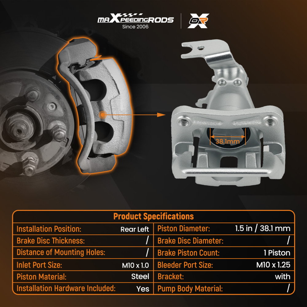 Rear Left Disc Brake Caliper compatible for Honda Accord 2013 - 2017 19-B7097 19-P7097