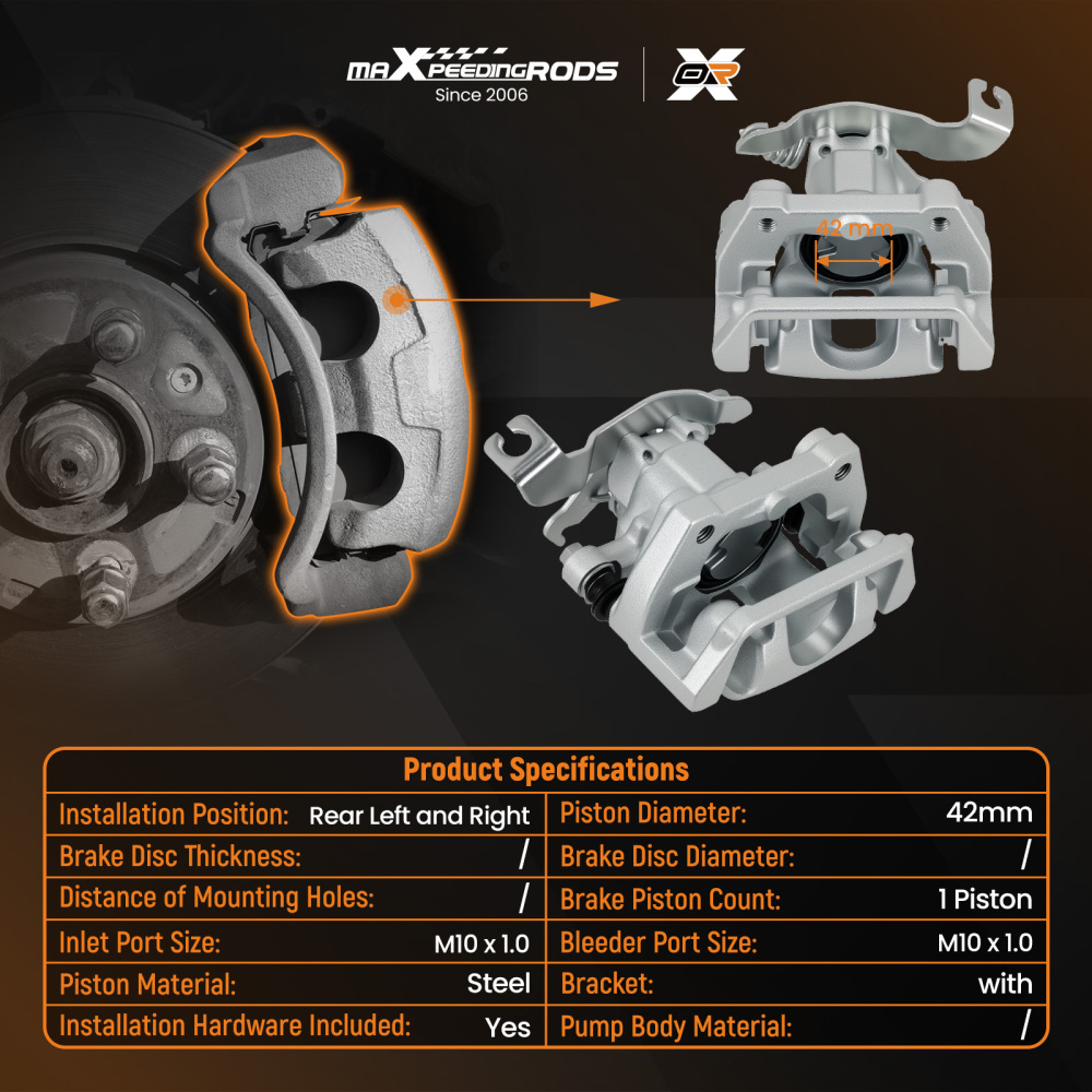 Rear Left and Right Disc Brake Caliper compatible for Ford Five Hundred 2005-2007 18-B4946