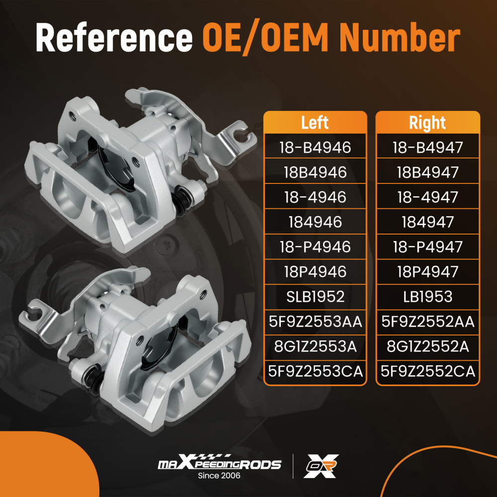 Rear Left and Right Disc Brake Caliper compatible for Ford Five Hundred 2005-2007 18-B4946