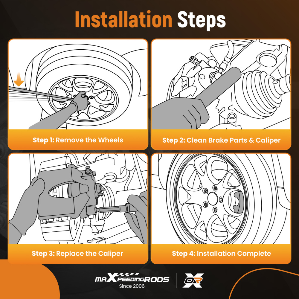 2x Rear Left Right Brake Caliper Kit compatible for Ford Edge 2011-14 compatible for Lincoln MKX 2011-15