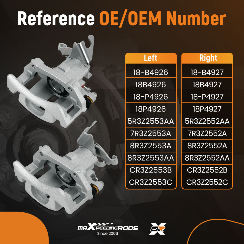 Rear Left Right Disc Brake Caliper compatible for Ford Mustang Base 2005-2014 18-B4926