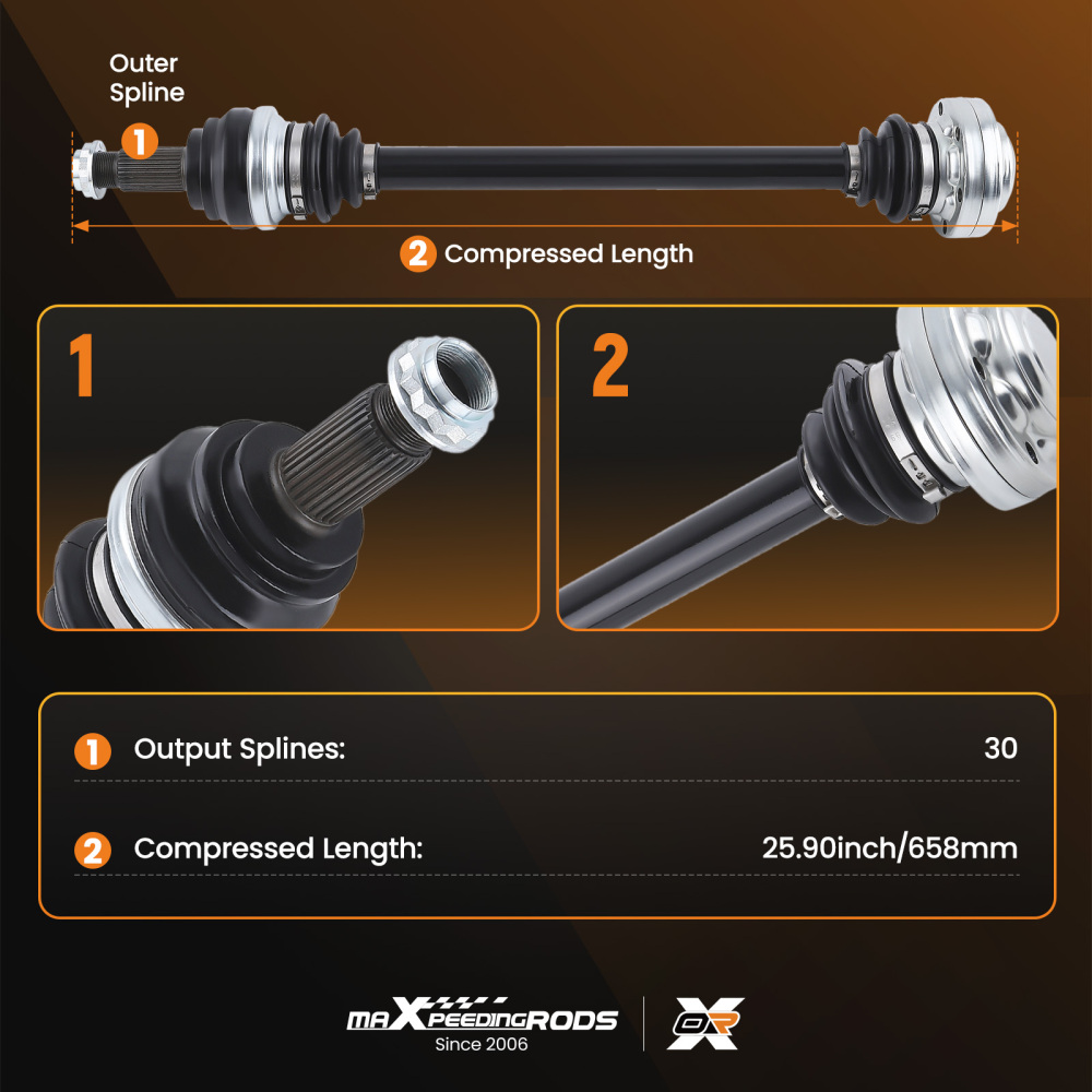 2XAlbero di Trasmissione Posteriore compatibile per BMW 5 E60 E61 520 523 525 530 xDrive