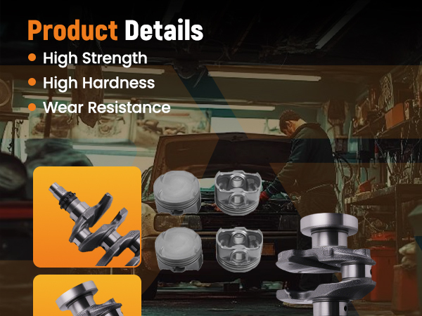 G4FJ 1.6L Turbo Engine Overhaul Rebuild Kit - Crankshaft / Rods compatible for Hyundai KIA