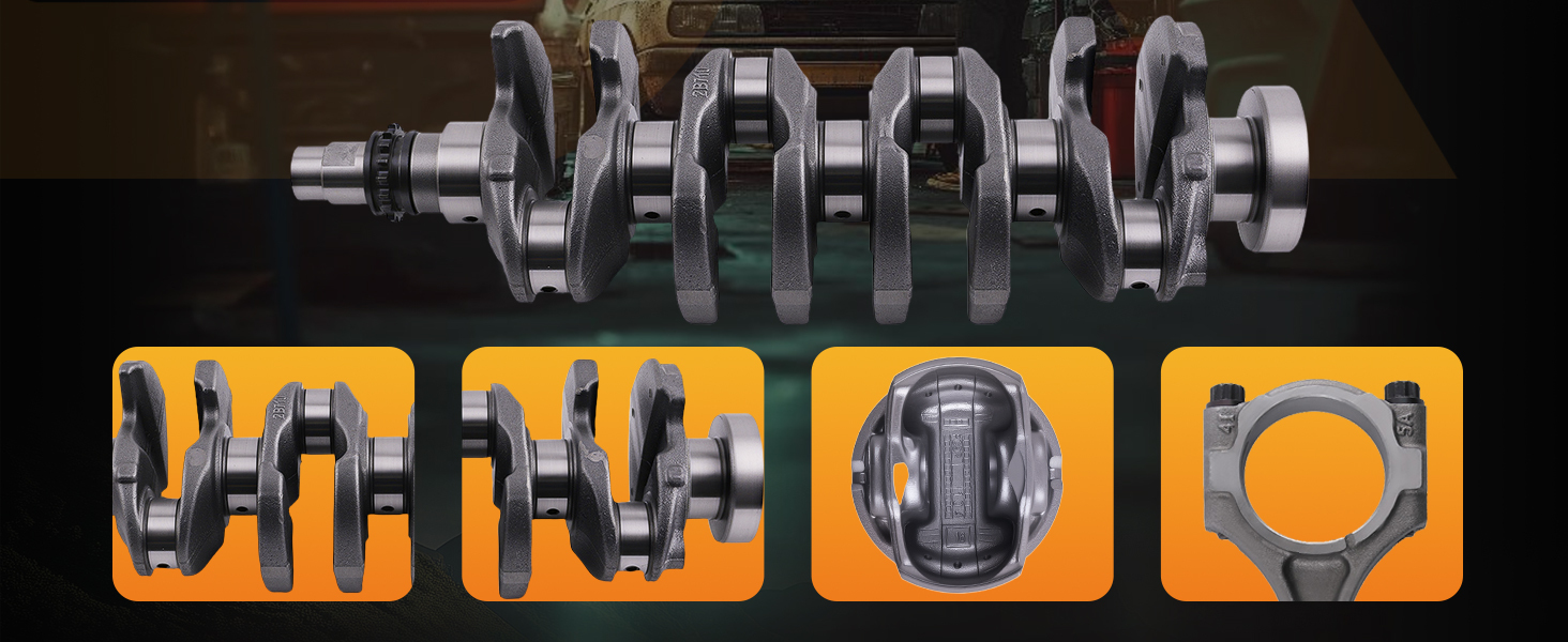 G4FJ 1.6L Turbo Engine Overhaul Rebuild Kit - Crankshaft / Rods compatible for Hyundai KIA