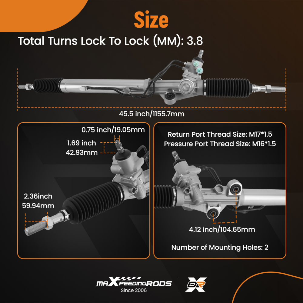 Power Steering Rack Pinion Assembly compatible for Toyota Land Cruiser V8 4.7L 1998-2002