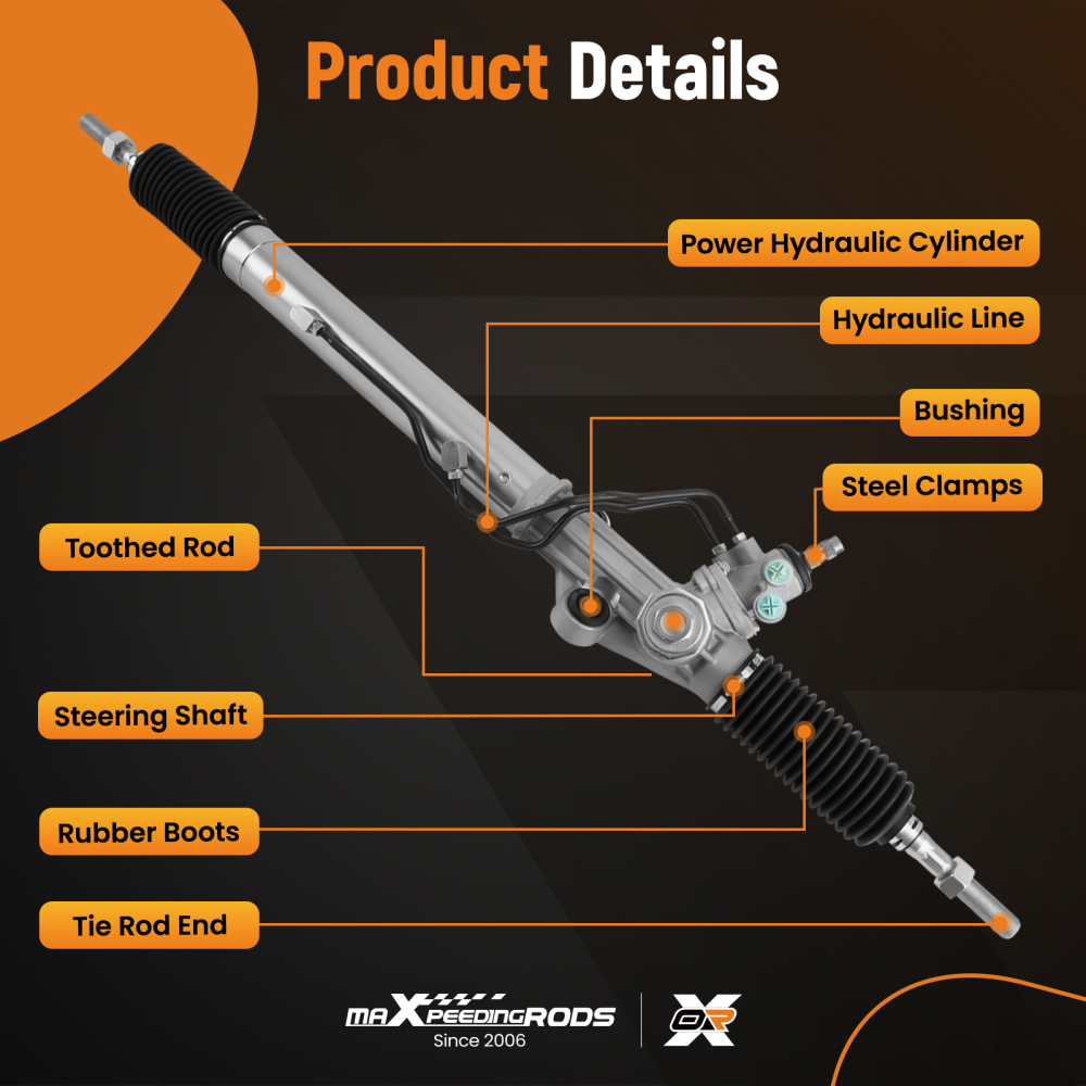 Power Steering Rack Pinion Assembly compatible for Toyota Land Cruiser V8 4.7L 1998-2002