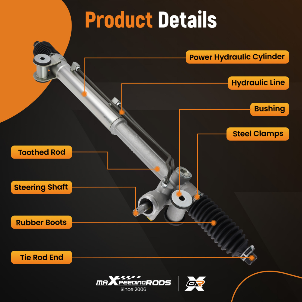 Power Steering RackPinion + Outer Tie Rods compatible for Chevy Trailblazer compatible for Gmc Envoy