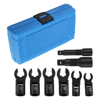 8pc 3/81/2 Flex Head Crows Flare Nut Wrench Socket Foot Line Wrench Set