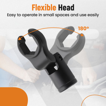 8pc 3/81/2 Flex Head Crows Flare Nut Wrench Socket Foot Line Wrench Set