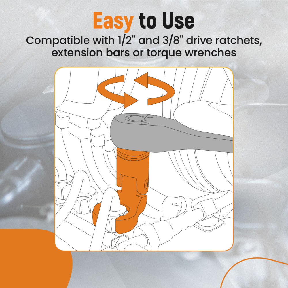 8pc 3/81/2 Flex Head Crows Flare Nut Wrench Socket Foot Line Wrench Set