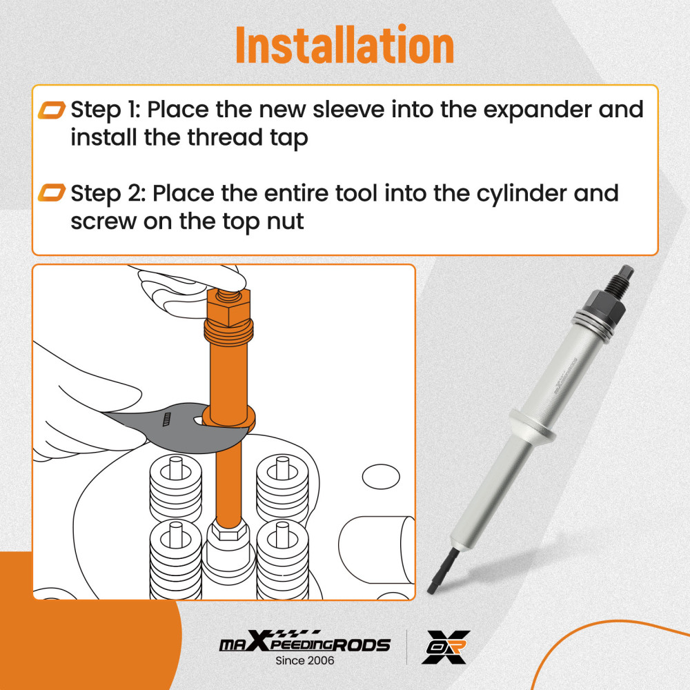 Injector Sleeve Tube Remover Installer Tool compatible for Volvo Mack D11/13/16 MP7 MP8