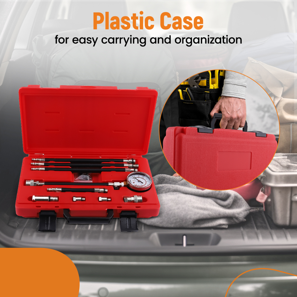 Engine Cylinder Compression Gauge Tester Kit Gas Engine Diagnostic Testing Tool