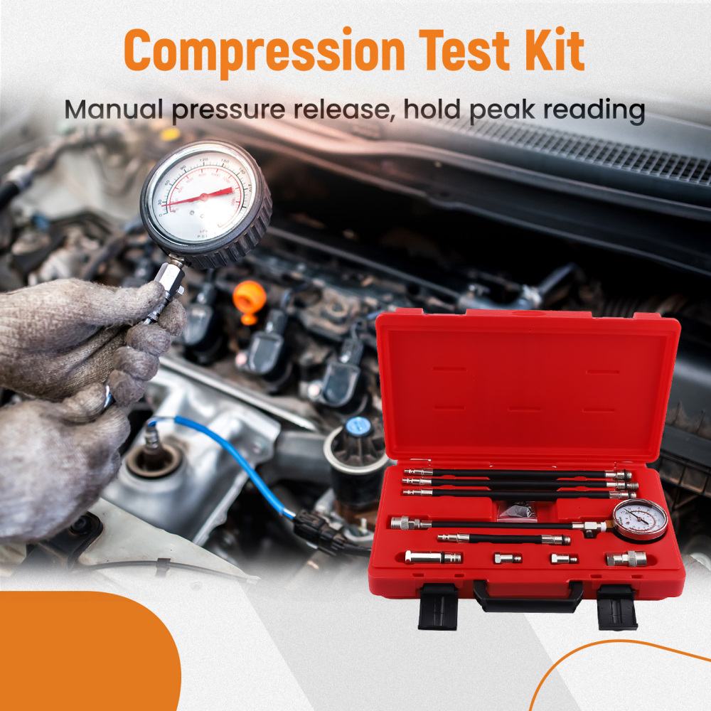 Engine Cylinder Compression Gauge Tester Kit Gas Engine Diagnostic Testing Tool
