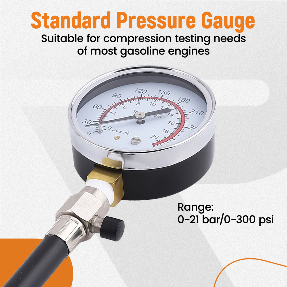 Engine Cylinder Compression Gauge Tester Kit Gas Engine Diagnostic Testing Tool