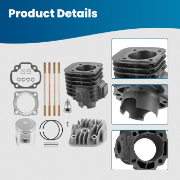 Cylinder Head Piston Gasket Top End Kit compatible for Polaris Predator 90 2003-2006