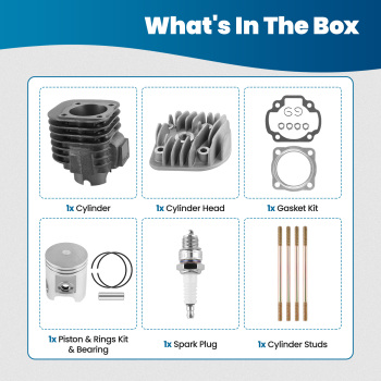 Cylinder Head Piston Gasket Top End Kit compatible for Polaris Predator 90 2003-2006