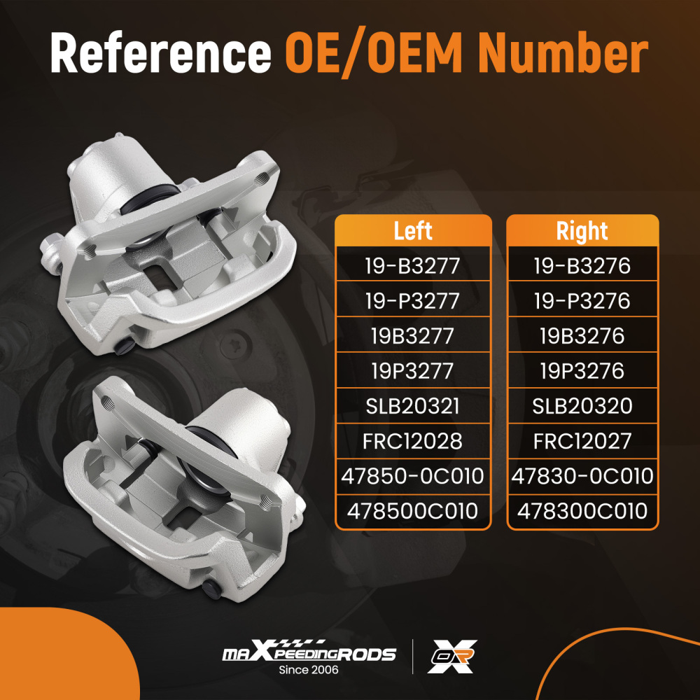 Rear Disc Brake Caliper compatible for Toyota Tundra 2007-17 compatible for Sequoia 08-17 19B3277 19B3276