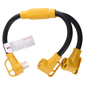 10-50P Male to NEMA 2*10-50R Female Power Cord Adapter For EV compatible for Charger 3 Feet