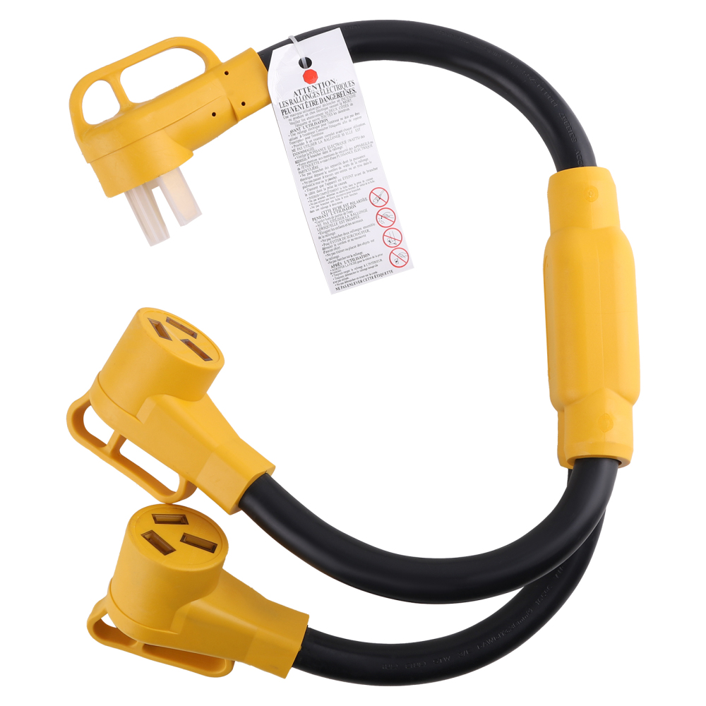 10-50P Male to NEMA 2*10-50R Female Power Cord Adapter For EV compatible for Charger 3 Feet