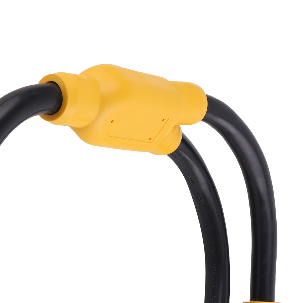 6 AWG Yellow NEMA 6-50 Splitter Cord Y Adapter for EV compatible for Charger WelderRV 3 feet
