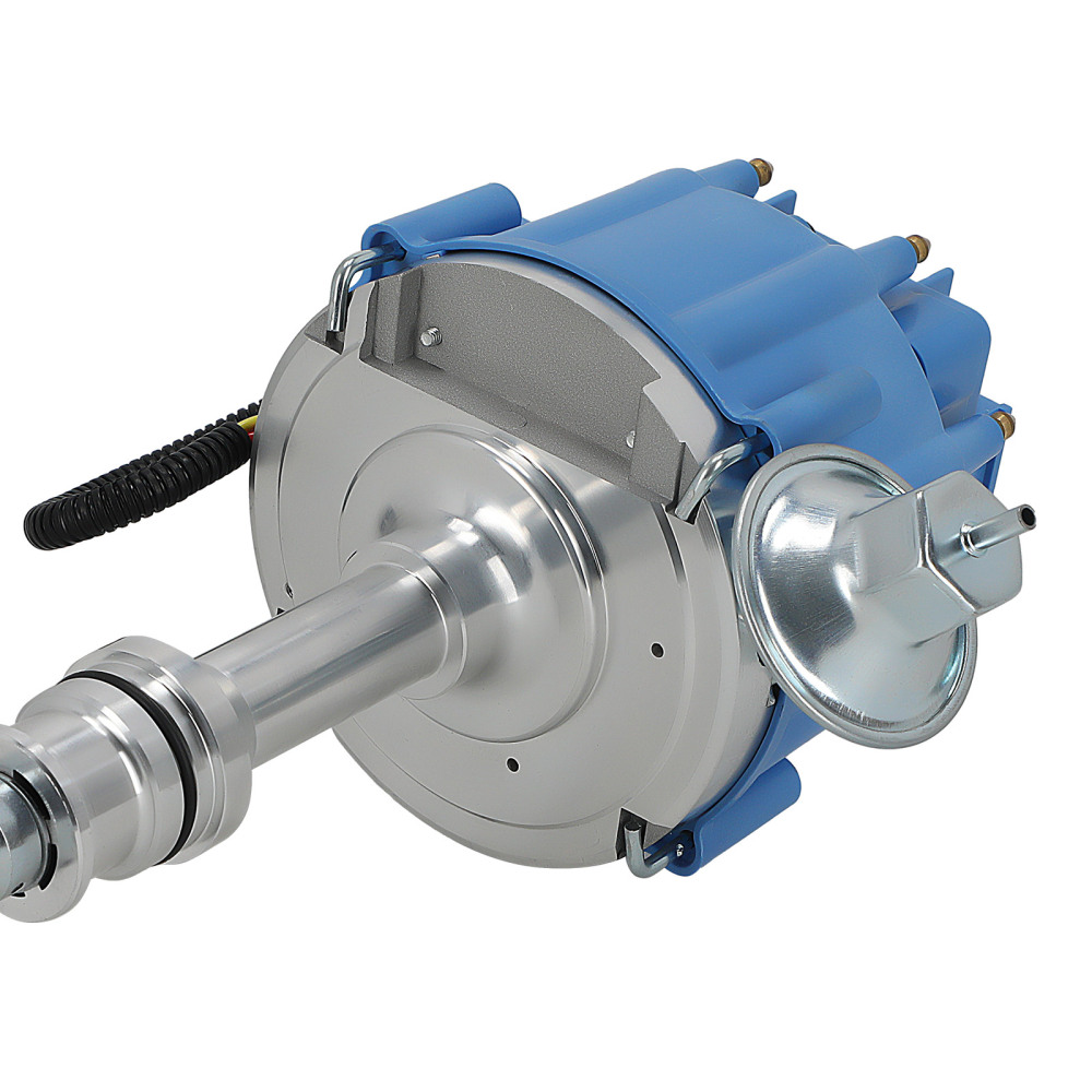 HEI Distributor 65K Volt Coil Blue compatible for Ford 351C 351M 400 429 460 V8 Engine