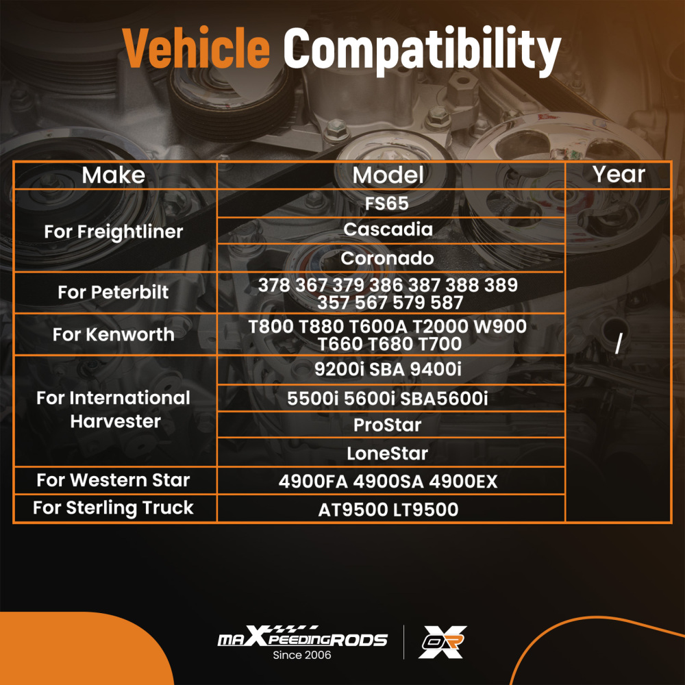 Belt TensionerPulley compatible for Cummins ISX QSX compatible for Volvo VNL VNM compatible for Freightliner FS65