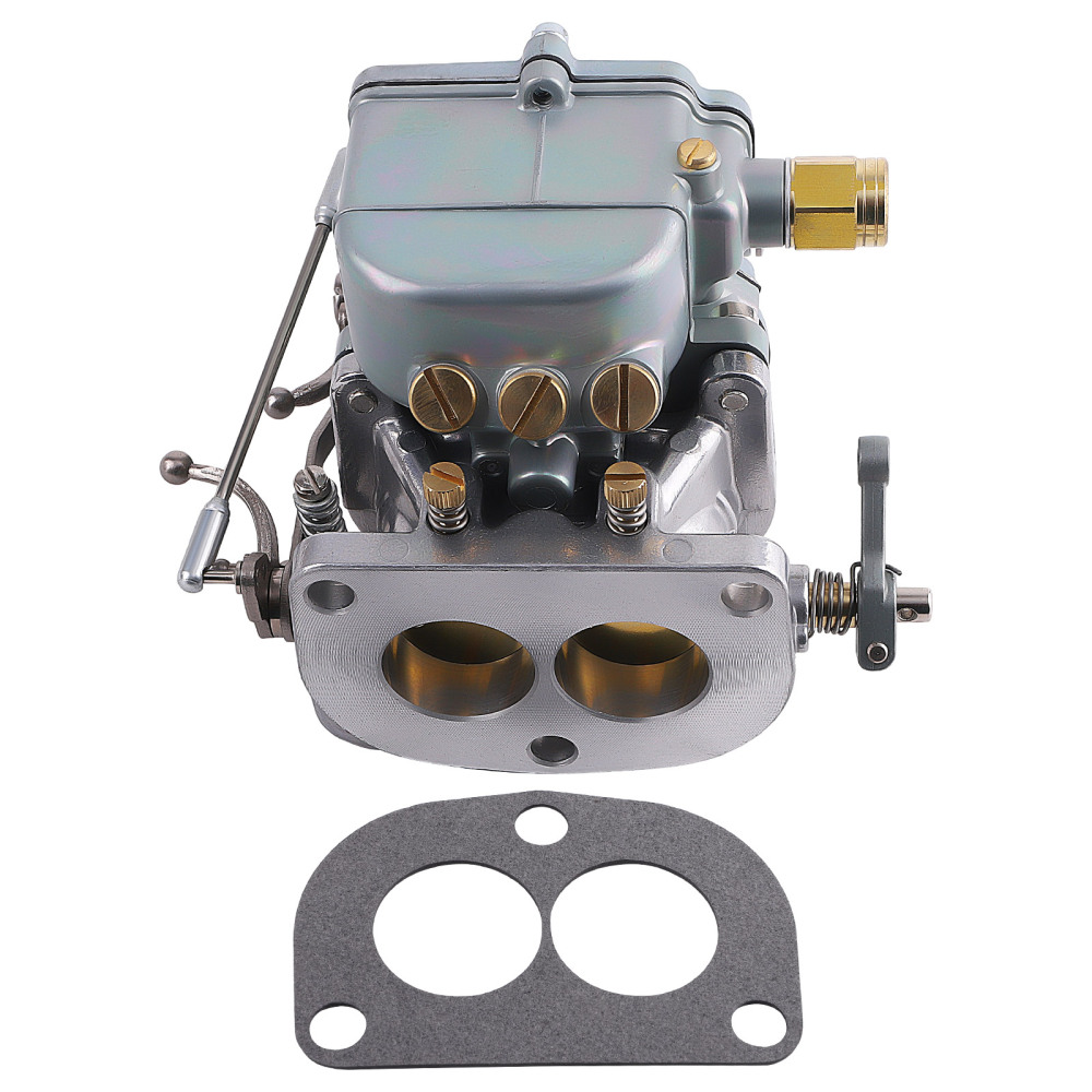 1 Set 3-Bolt 2-Barrel Carburetors Plain Finish with Gasket compatible for V8